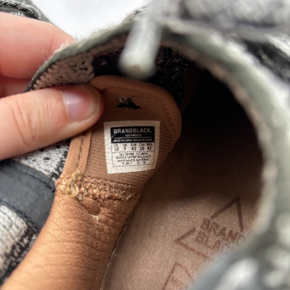 BrandBlack Delta Shibori Sneakers‎ Men's Size 10 Gray 297BB 2018 Vibram Sole - Picture 11 of 13